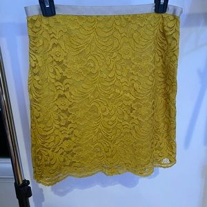 FOREVER 21 mustard yellow lace mini skirt